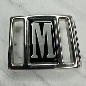 Avon Metallic Silver and Black Belt Buckle